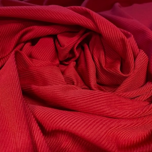 Stretch spandex rib jersey knit dress fabric, per metre - Red