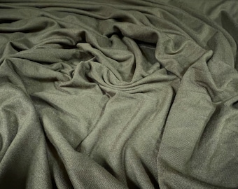 Viscose spandex stretch single  jersey fabric, per metre - plain - khaki green
