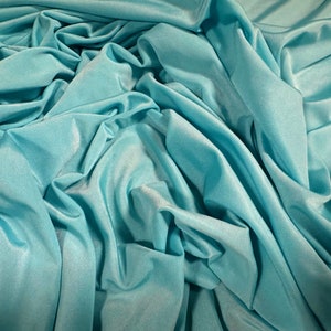 Soft touch spandex stretch jersey dress fabric, per metre - plain - turquoise