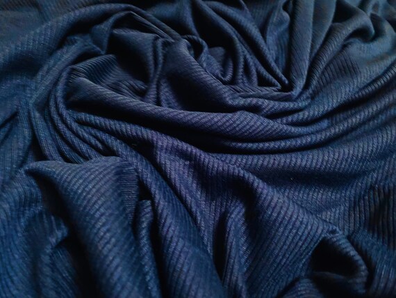 Soft Touch Rib Jersey Knit Fabric per Metre Navy Etsy
