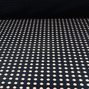 Stretch spandex eyelet sports mesh jersey fabric, per metre - black