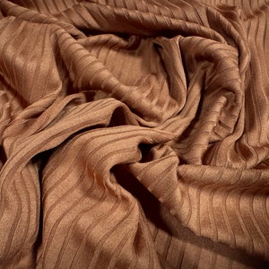 Spandex  rib stretch jersey fabric, per metre - cinnamon
