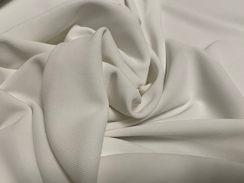 per metre Ottoman fine rib Lycra jersey fabric white
