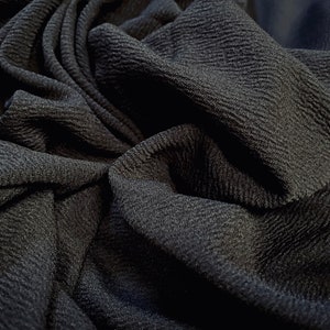 Liverpool textured scuba spandex stretch jersey fabric, per metre - jet black