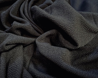 Liverpool textured scuba spandex stretch jersey fabric, per metre - jet black