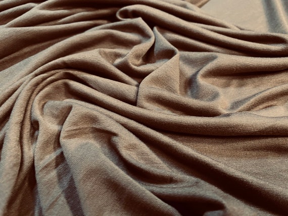 Viscose Elastane Stretch Jersey Fabric, per Metre Brown 