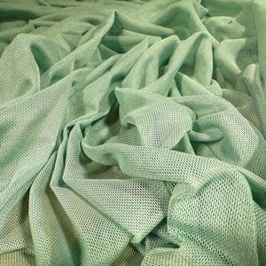 Power mesh net stretch spandex fabric, per metre - Plain - mint green
