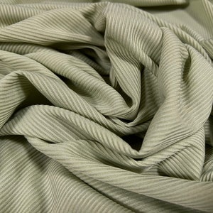 Tessuto jersey elasticizzato in spandex a coste sottili, al metro - tinta unita - verde salvia