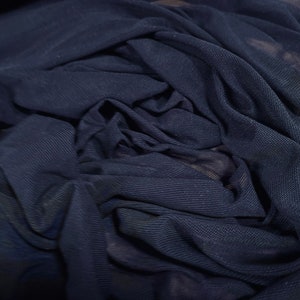 Power mesh net stretch spandex fabric, per metre - Plain - dark navy blue