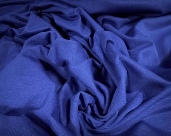Cotton blend piqué jersey fabric, per metre - plain - Royal Blue