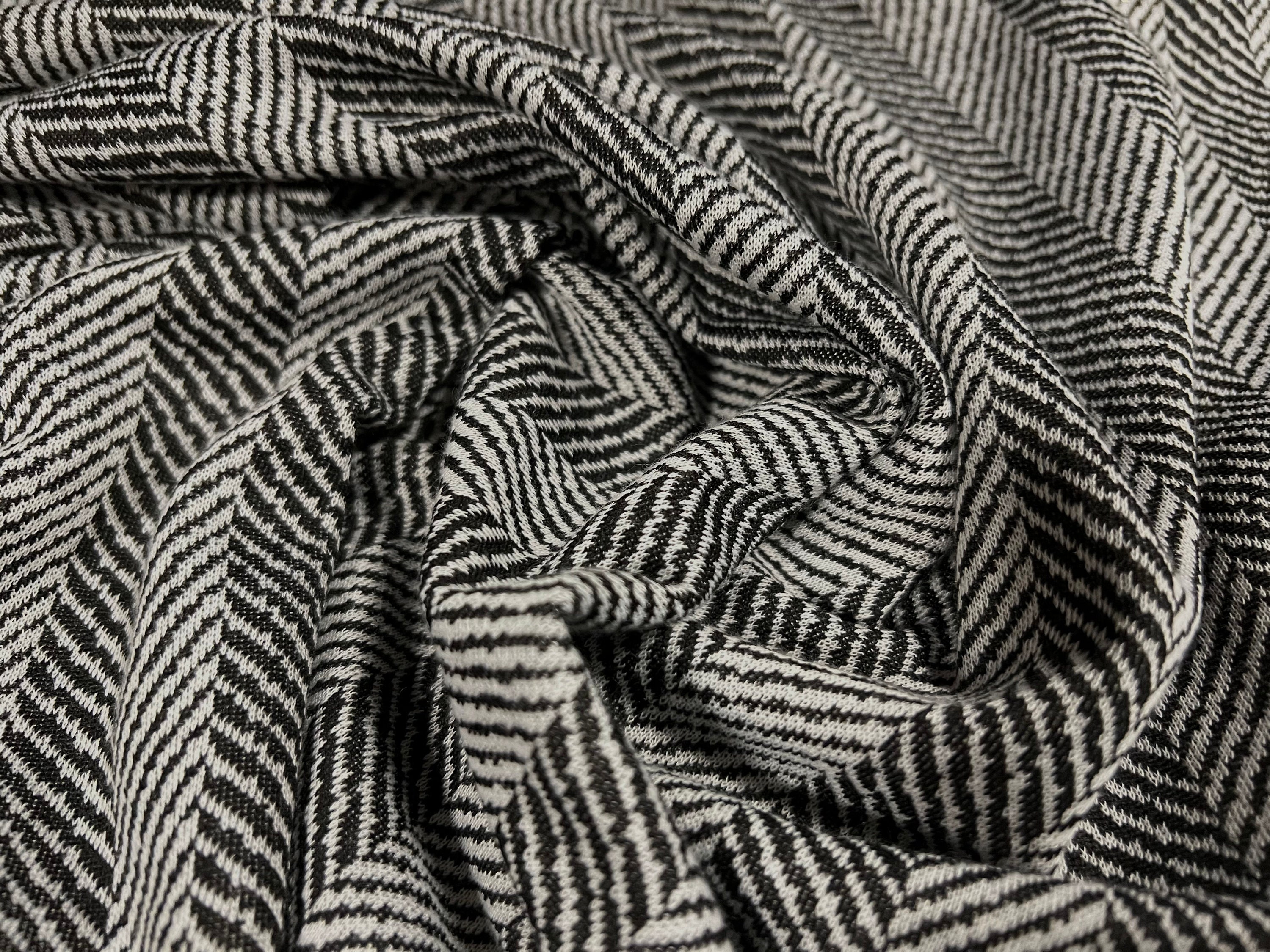 Soft Jacquard Stretch Double Jersey Knit Fabric, per Metre