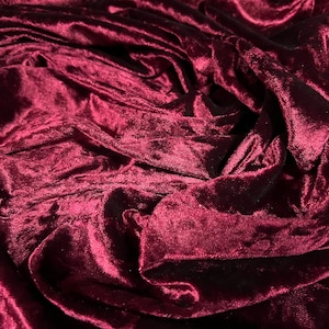Spandex velvet stretch dress fabric, per metre - marbled - burgundy