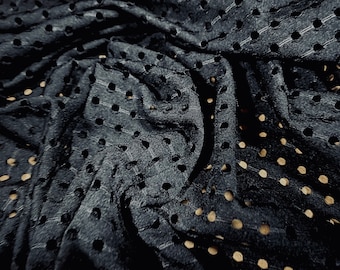 Airtex stretch spandex mesh fishnet jersey fabric, per metre - plain - black