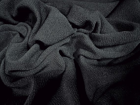 Waterfall textured scuba stretch spandex jersey, per metre - plain - black