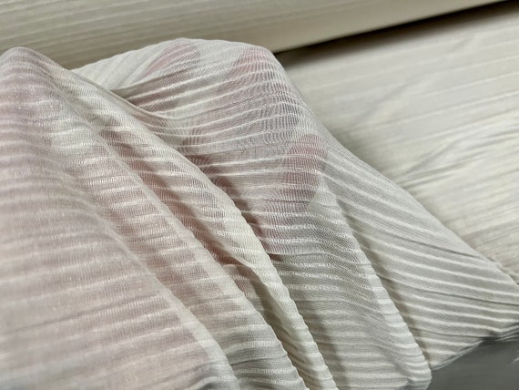 Sold per metre White Floral Print Crinkle Chiffon Dress Fabric 