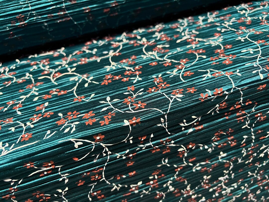 Plissé Pleated Dress Fabric, per Metre Ditsy Flower Print Kingfisher Etsy