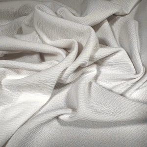 Waterfall textured scuba stretch spandex jersey, per metre - plain - White
