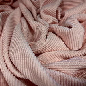 Ottoman rib Stretch jersey fabric , per metre - baby pink