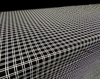 Viscose spandex stretch jersey fabric, per metre - check print - black & white