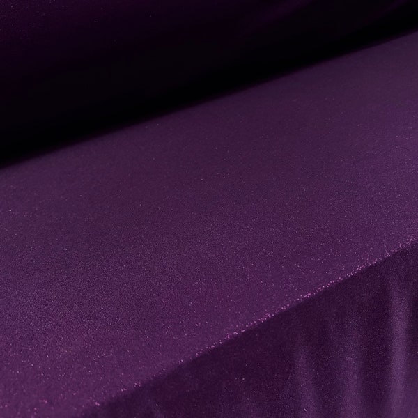 Metallic shimmer lamé stretch jersey dress fabric, per metre - purple