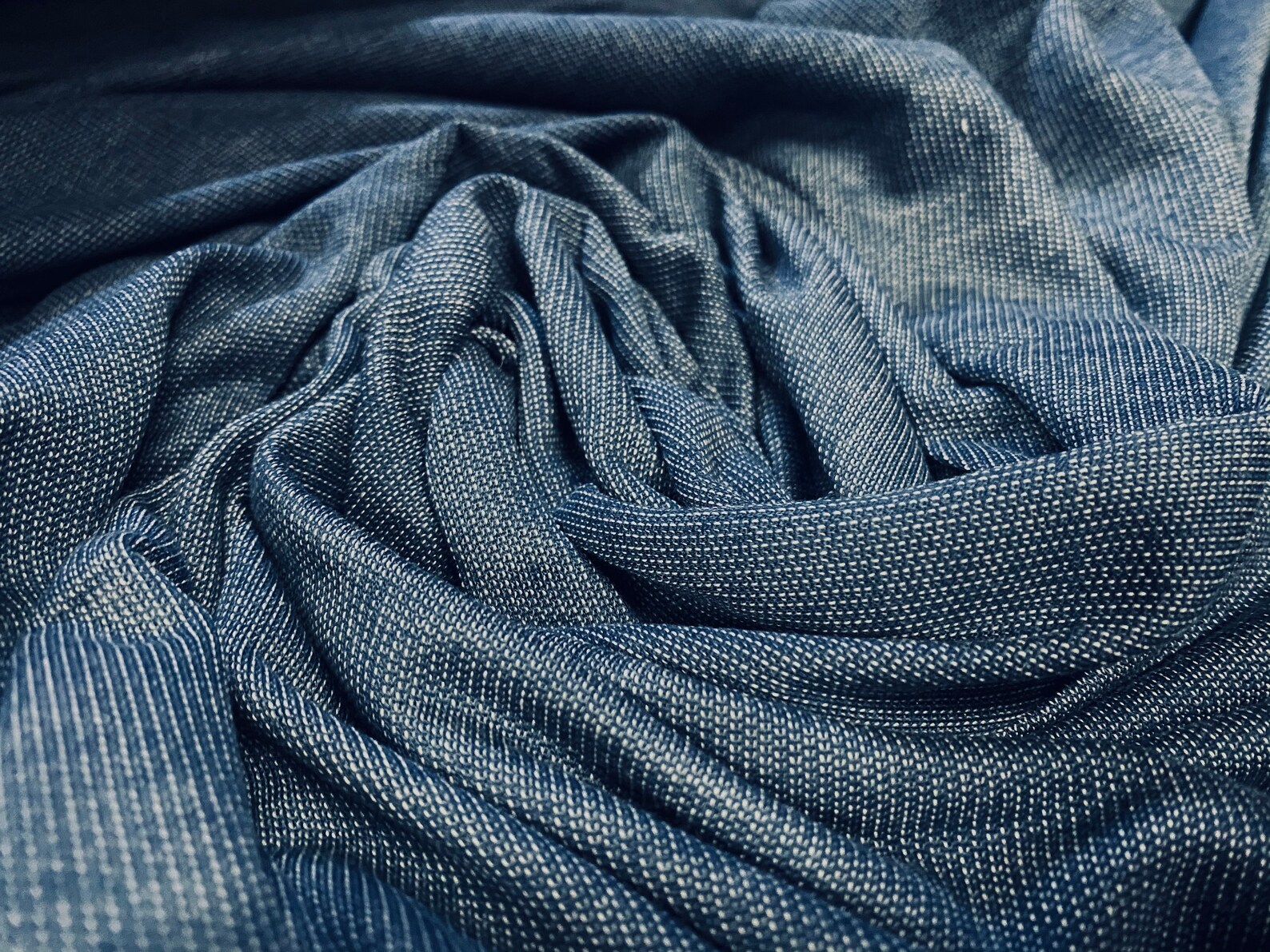 Loopback sweatshirt jersey fabric per metre Washed denim Etsy
