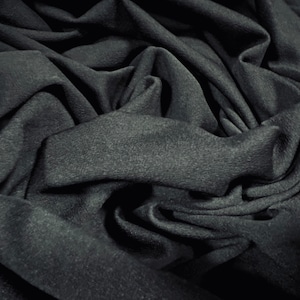 Scuba crepe Stretch spandex double jersey fabric, per metre - plain - Black