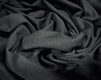 Scuba crepe Stretch spandex double jersey fabric, per metre - plain - Black
