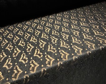 Stretch Spitzenkleiderstoff, Meterware - love hearts - schwarz