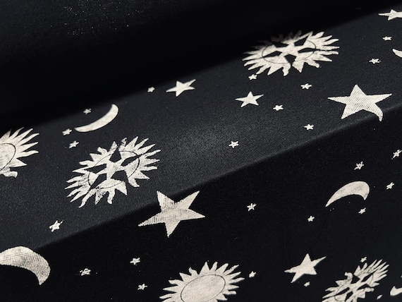 Viscose Spandex Stretch Jersey Fabric per Metre Distressed Moon