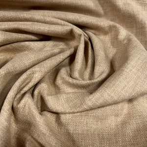 Linen mix home furnishing fabric, per metre - plain weave - stone