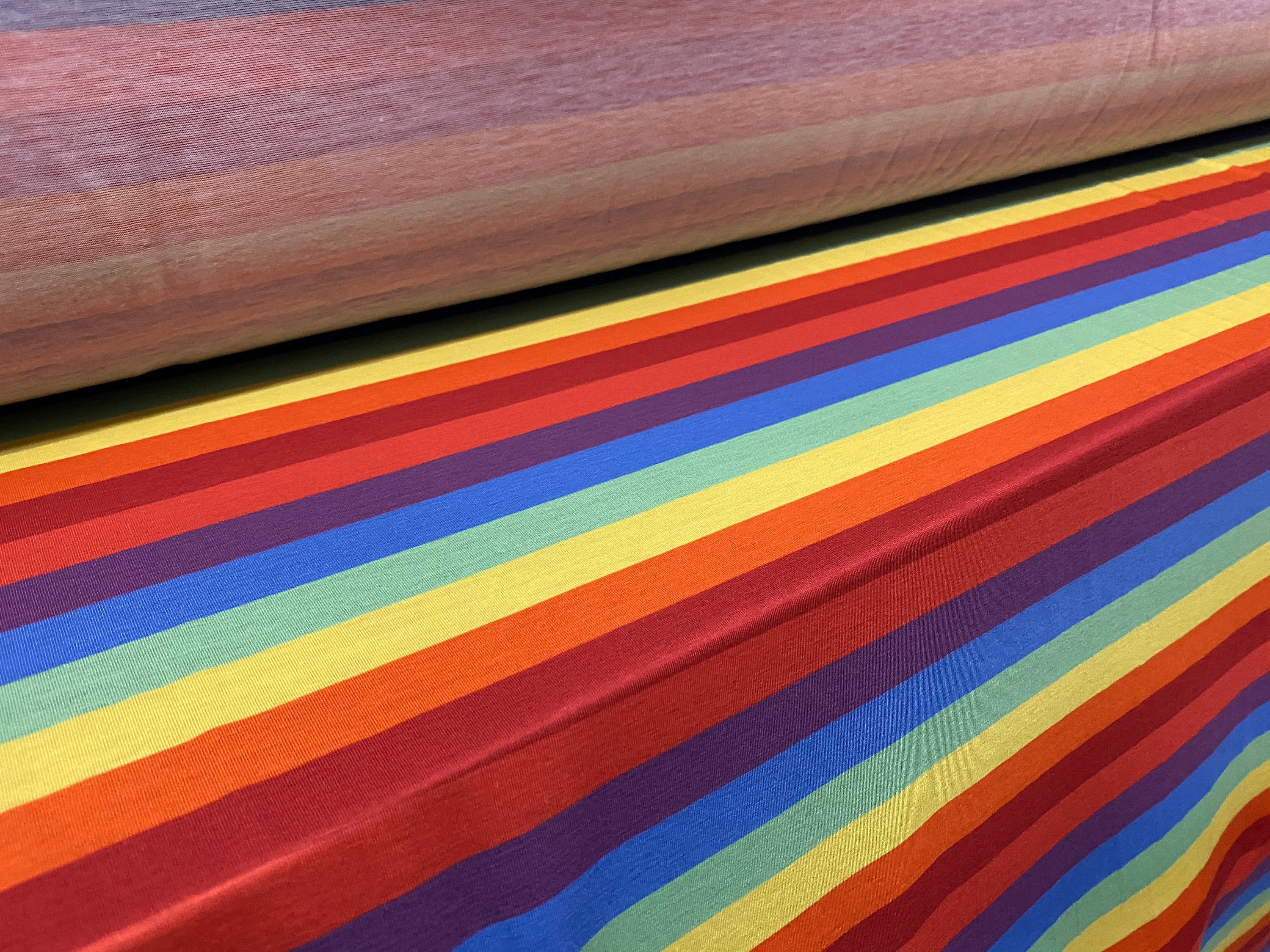 rainbow print jersey fabric