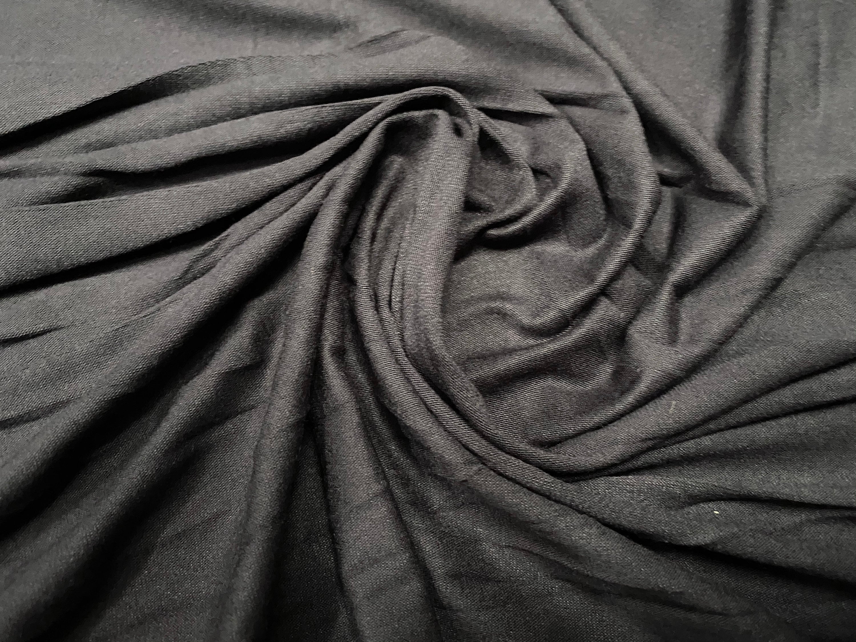 【送料&関税込】CourrA¨ges Black Stretch Polyester Blend Scu Viscose Spandex Stretch Single Jersey Fabric, per Metre