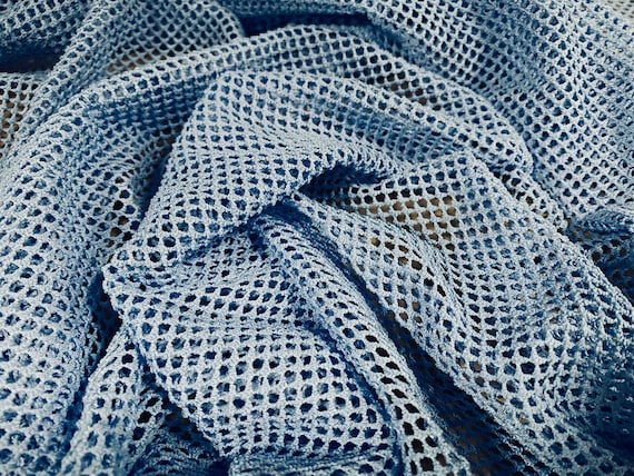 Fishnet Mesh Net Jersey Fabric, per Metre Plain Sky Blue -  Canada