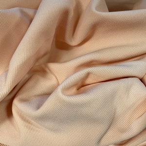 Fine Ottoman rib Stretch jersey fabric , per metre - light peach
