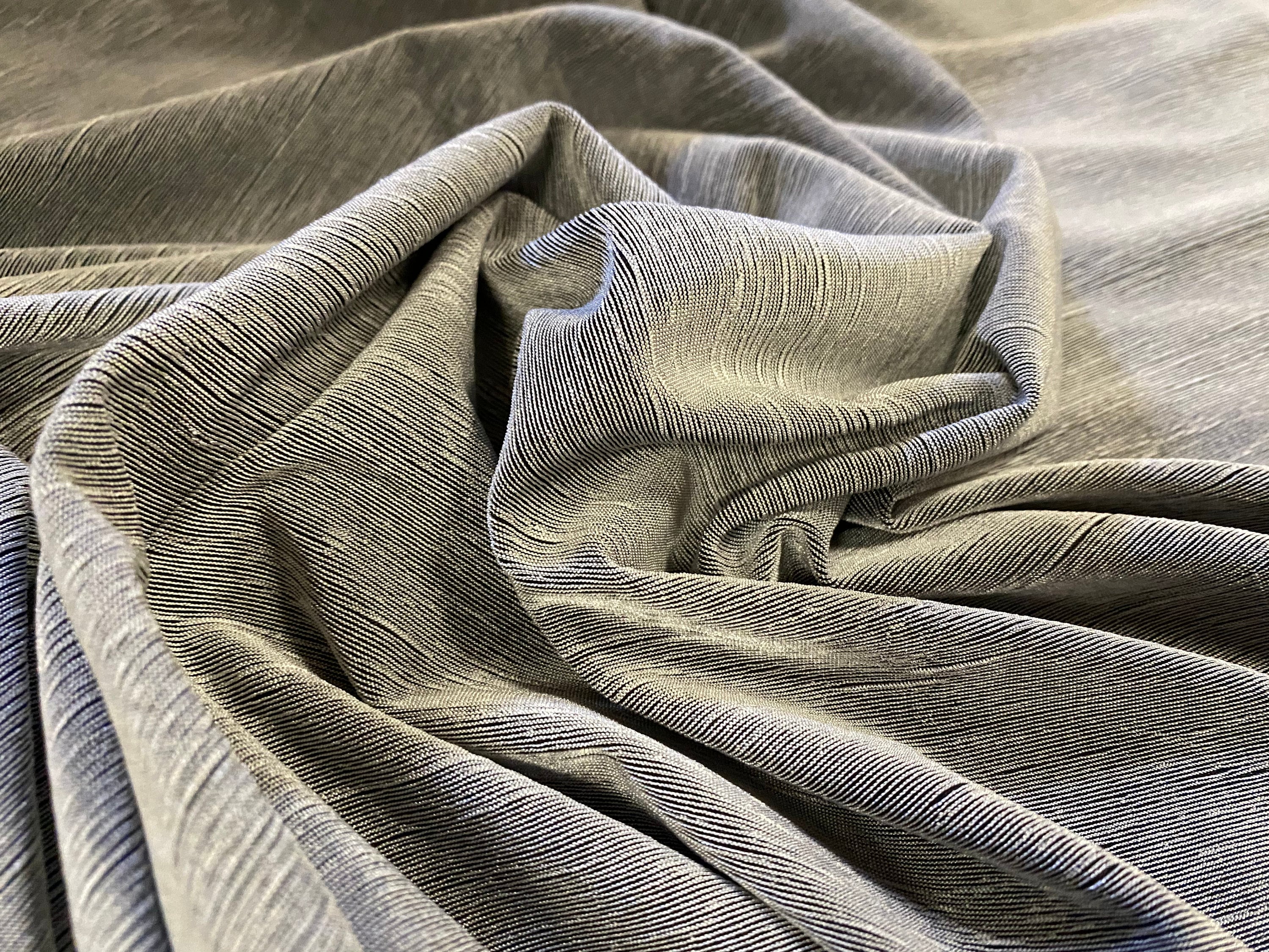 Slightly Beige-Gray-Ivory Slub Stretch Rayon Jersey Knit Fabric
