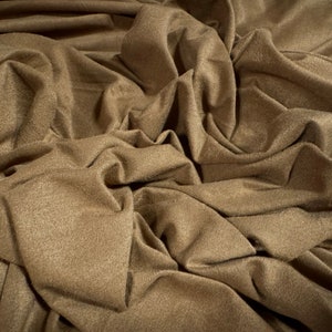 Wildlederimitat Stretch Spandex Jersey Stoff, Meterware - uni - warm beige