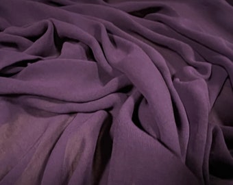 Chiffon woven lightweight dress blouse fabric, per metre - plain - purple