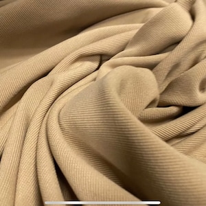 Fine Ottoman rib Stretch jersey fabric , per metre - biscuit