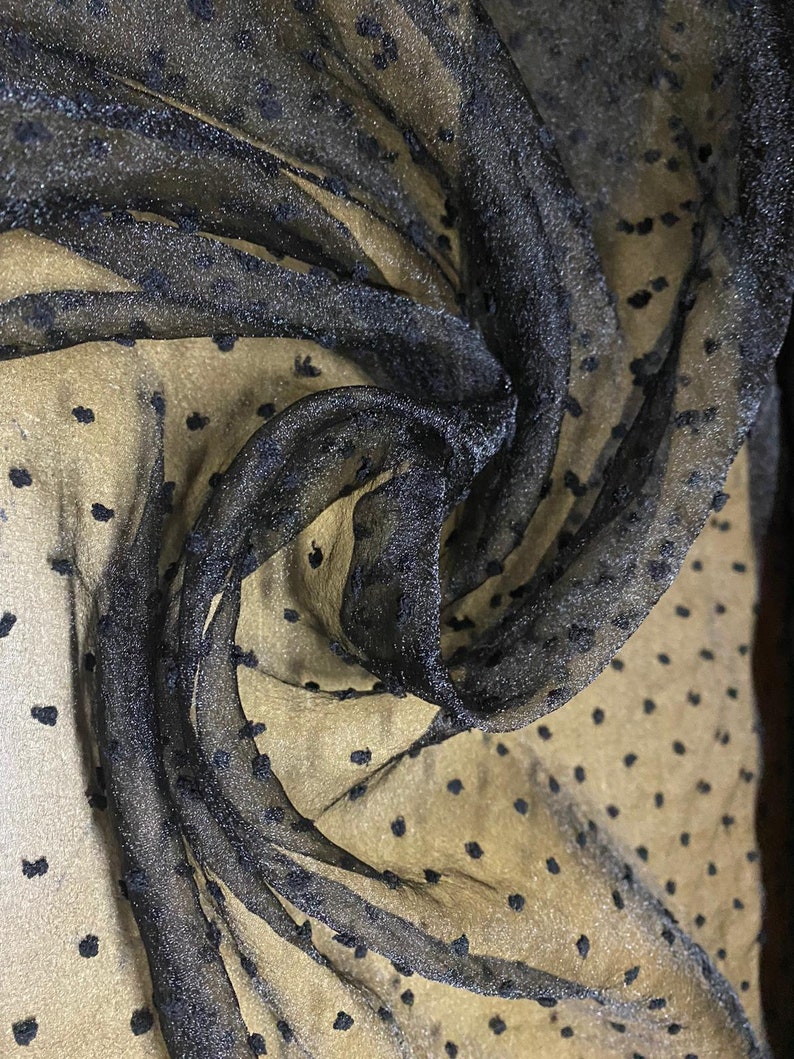 per metre Dobby organza fabric black