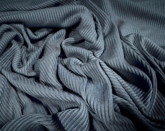 Soft touch rib jersey knit fabric, per metre - plain - Air Force blue