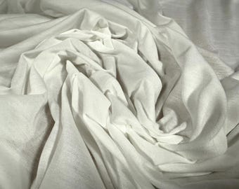 Soft handle single jersey fabric, per metre - plain - white