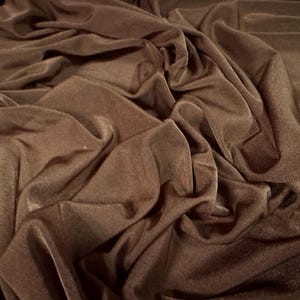 Disco shimmer Stretch Spandex Jersey Stoff, Meterware - uni - schokobraun