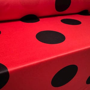Single jersey fashion fabric, per metre - jumbo spot print - red & black