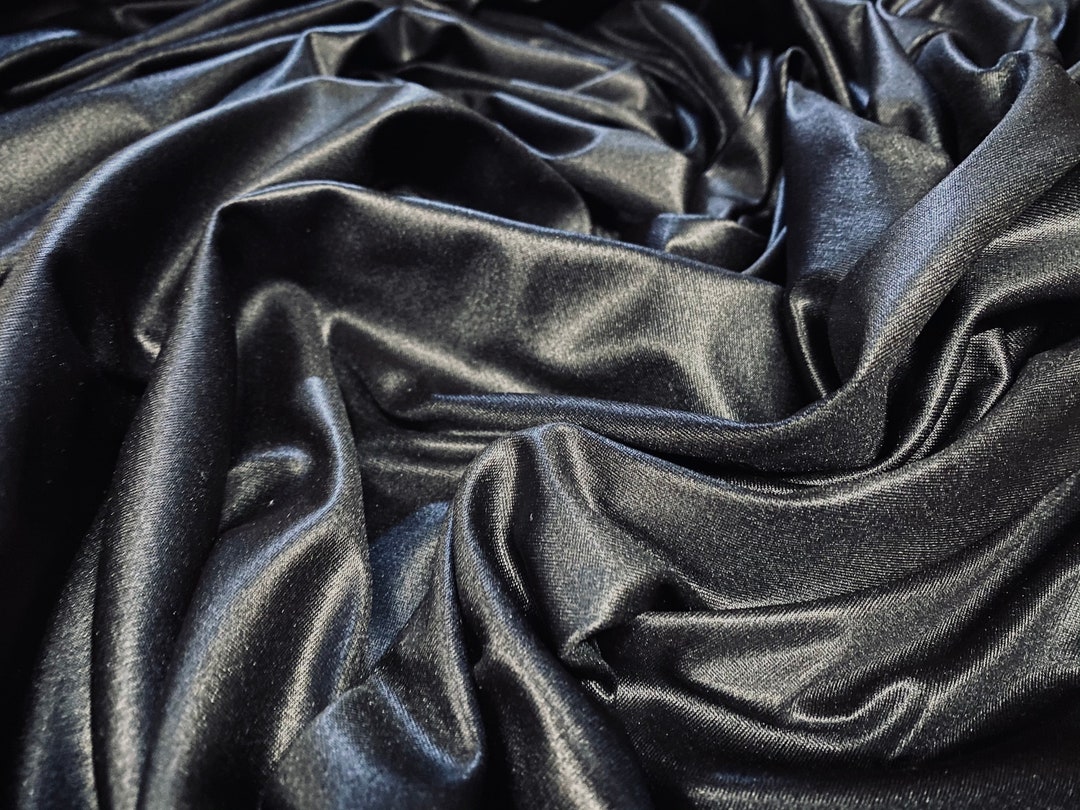 Satin Grey Fabric Wholesaler - Stretch Cotton Lycra Satin Fabric  Manufacturer