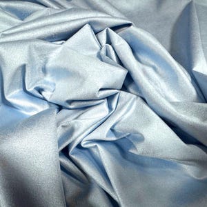 Faux suede stretch spandex jersey fabric, per metre - plain - sky blue