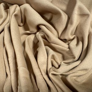 Cotton interlock jersey fabric, per metre - plain - stone