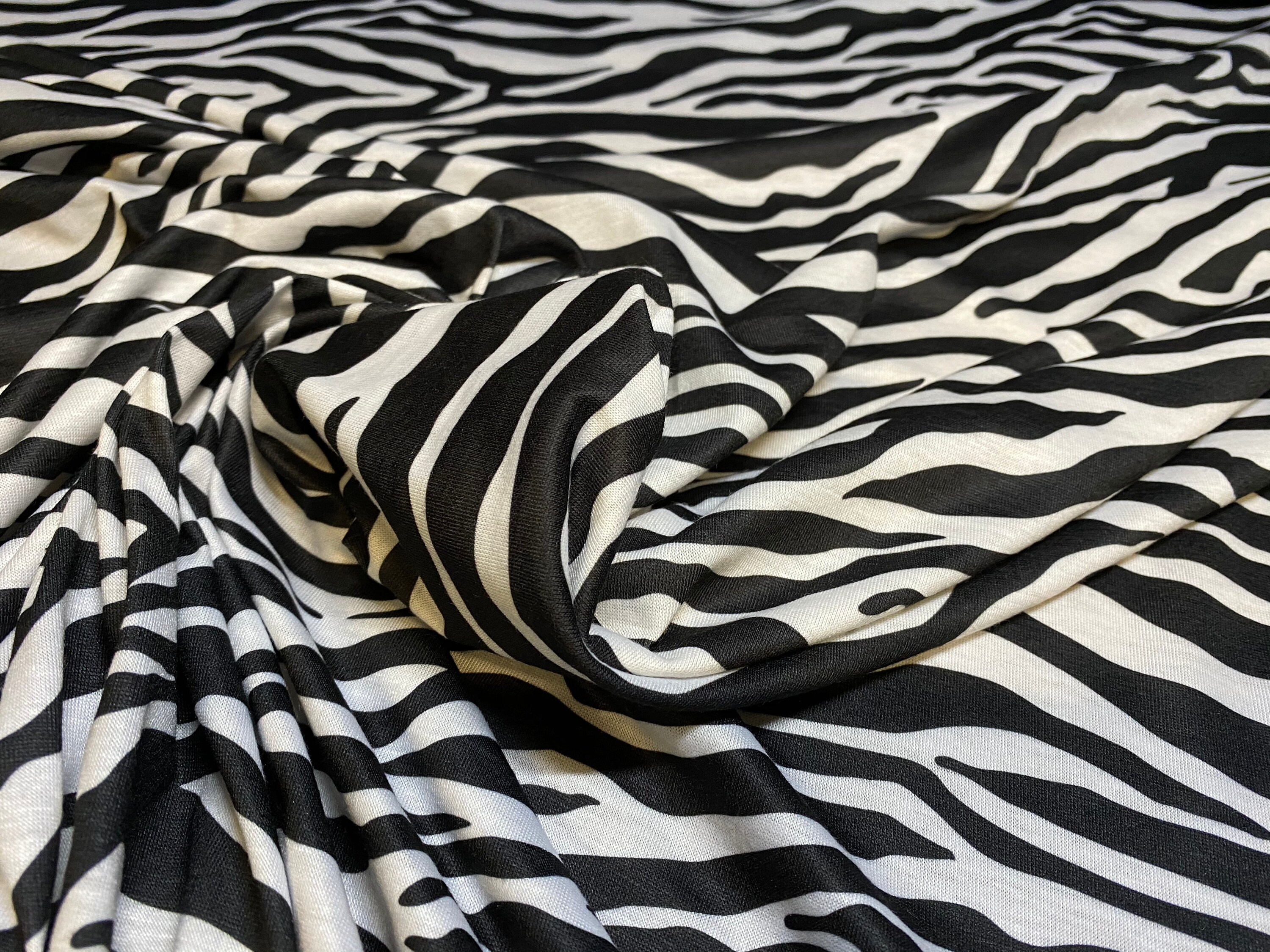 Zebra print soft handle jersey fabric per metre one way Etsy