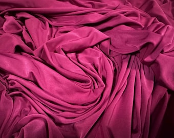Soft touch spandex stretch single jersey dress fabric, per metre - plain - fuchsia
