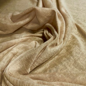 Linen look jersey fabric, per metre - buttermilk