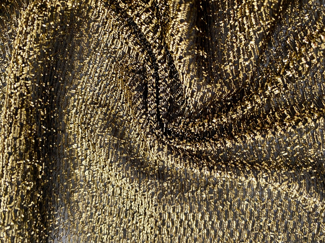 Gold sparkle lurex mesh fabric per metre | Etsy